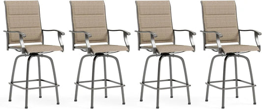 “5-Piece Outdoor High-Top Bar Set – Waterproof Bar-Height Table & 4 Chairs Bistro Patio Set in Light Blue”
