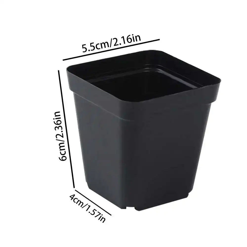 Reusable 50-Piece Square Seeding Cups Starter Pots with Drainage Holes – Nursery Planting Set