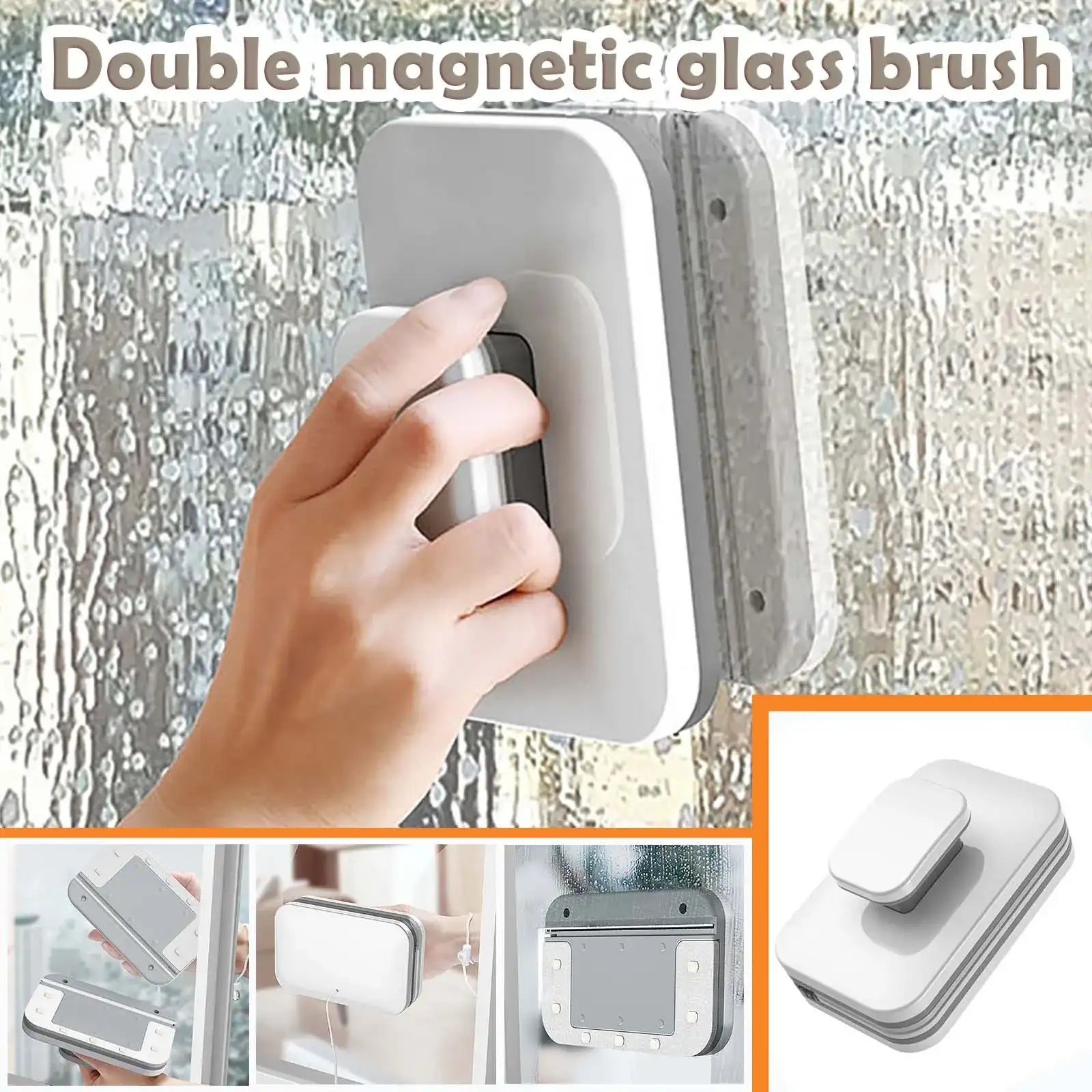 Portable Magnetic Double-Side Window Glass Cleaner Brush Tool – Household Wiper for Washing Both Sides Easily 💧
