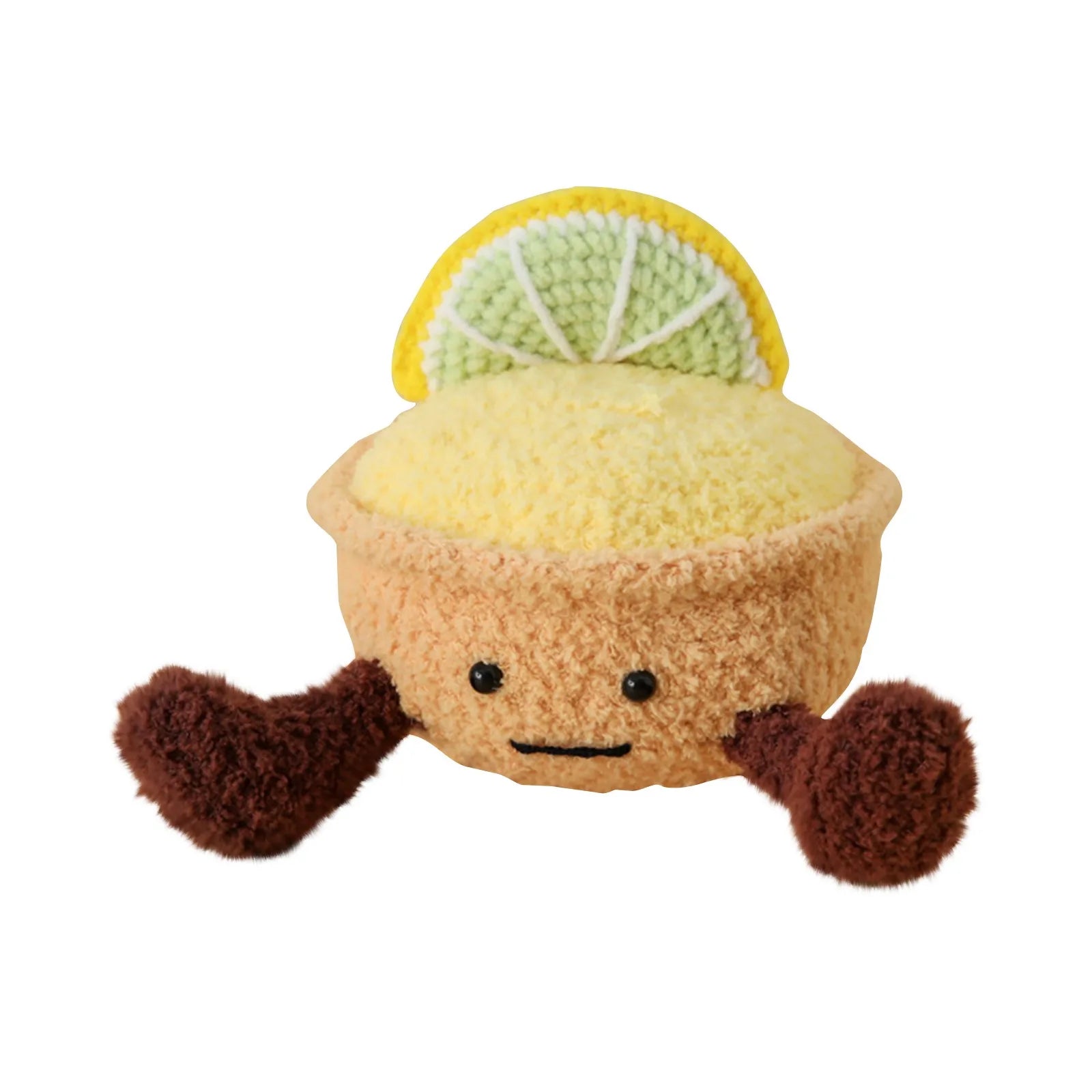 Thread Crochet Doll – Handmade Whimsical Stuffed Food Plush Toy with Cute Face, Squeezable & Decorative Crochet Plushie
