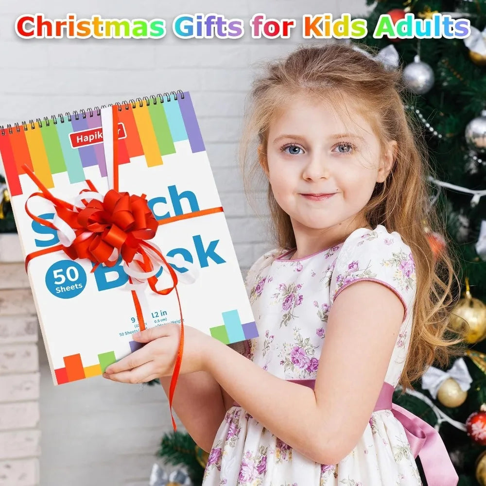 2-Pack 9×12″ Acid-Free Spiral Sketch Book – 50 Sheets Each Drawing Pad