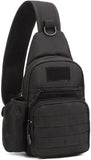 Tactical Sling Crossbody Backpack – MOLLE EDC Chest Bag with Water Bottle Holder | Outdoor Travel Shoulder Pack