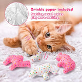 6PCS Frosted Animal Cookie Catnip Toys – Crinkle Paper Sound Plush Gift Set for Cats & Kittens, Interactive Indoor Play