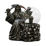 Halloween Light-Up Ghost Fortune Teller – Touch-Sensing Grim Reaper Statue for Haunted House & Spooky Home Décor