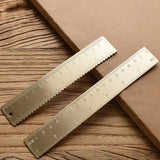 Vintage Brass Straight Ruler – Metal Triangle & Protractor Measuring Tool for Students & Creatives