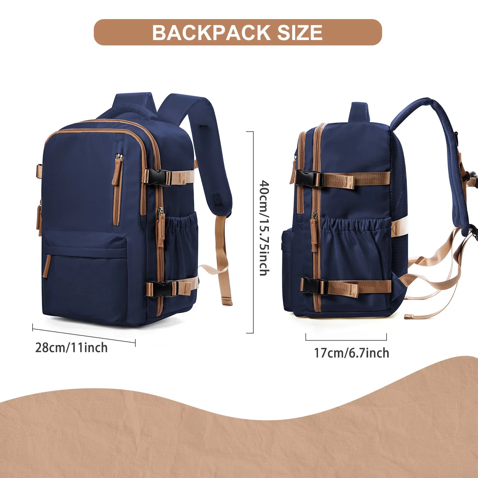 Cabin Travel Backpack – 40×30×20 cm Carry-On, Fits 15.6″ Laptop, Airline-Compliant