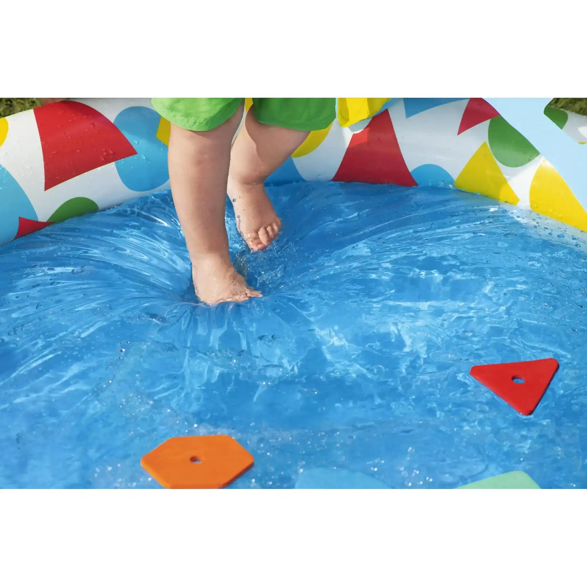Inflatable Kids Pool 47″×46″×18″ – Splash & Learn Children’s Backyard Water Fun