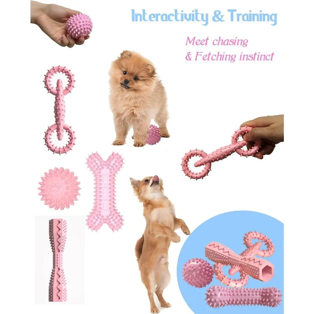 Puppy Teething Toys for Small Dogs (2–8 Months) – Soft Durable Chew Toys for Teeth Cleaning & Playtime