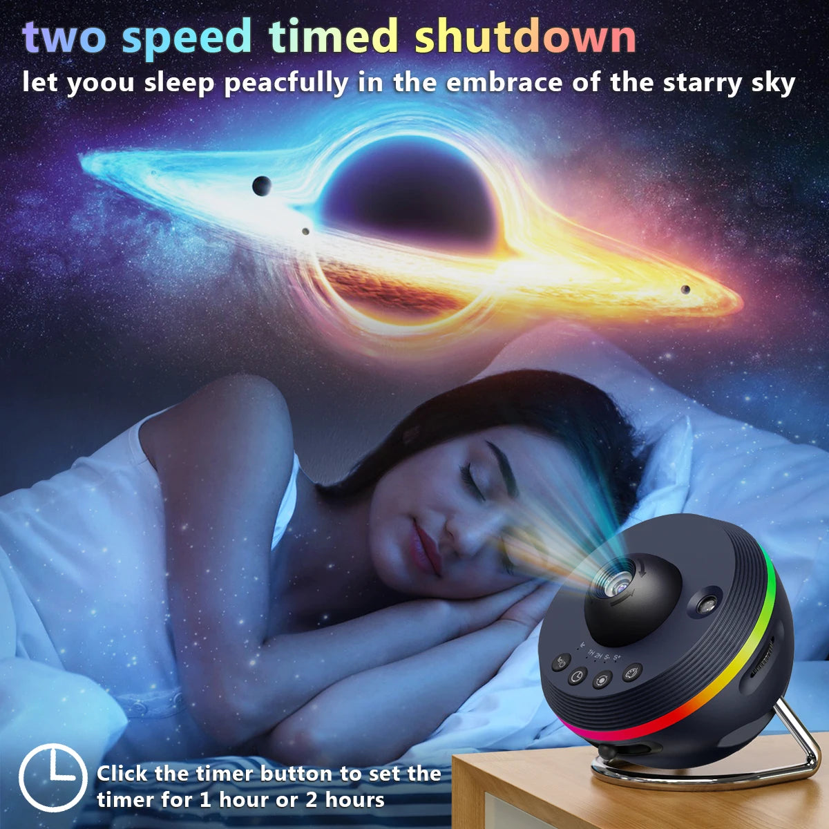 13-in-1 Planetarium Starry Galaxy Projector Night Light – 6 RGB Effects, 360° Rotation, Timer & Speed Control