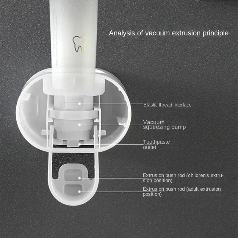 Automatic Toothpaste Dispenser & Toothbrush Holder – Wall-Mounted Bathroom Organizer