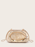 Women’s Gold-Closure Evening Clutch – Elegant Box Handbag for Weddings, Parties & Formal Events