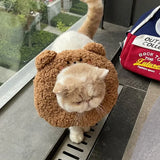 Cute Cartoon Cat Recovery Collar – Adjustable Plush Protective Cone, Anti-Bite & Comfortable Neck Guard for Pets