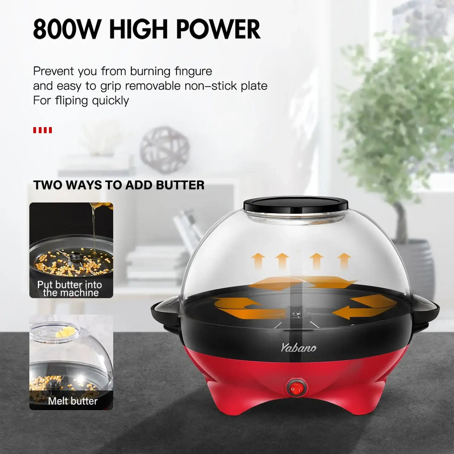 6 QT Electric Popcorn Maker with Non-Stick Plate, Quick-Heat Technology & Cool-Touch Handles 🍿