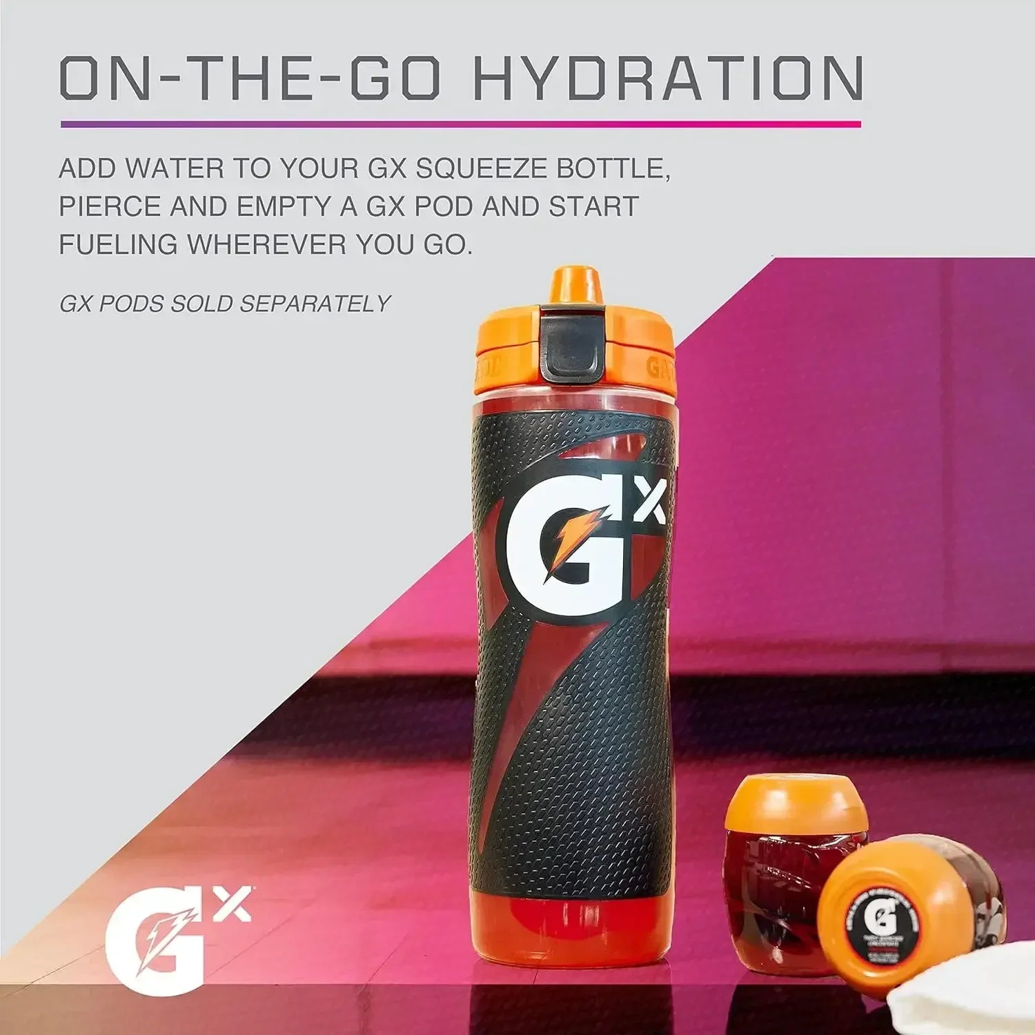 Gatorade GX 30 oz Non-Slip Squeeze Bottle – Athlete-Grade Refillable Hydration Bottle (Light Blue)