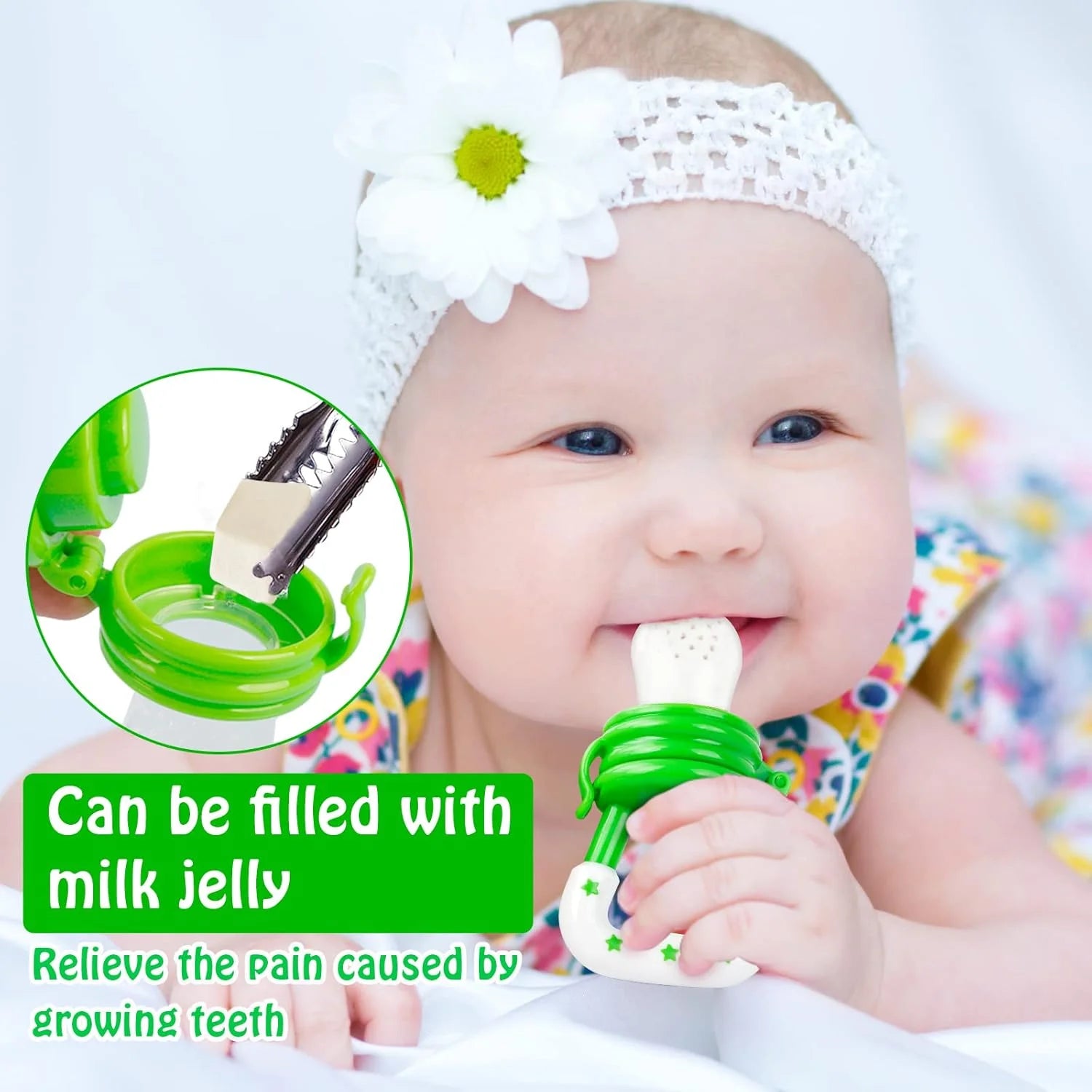Baby Fruit Feeder Pacifier – 2 Pack Mesh Teething Toys for Infants, Safe Food Feeder for Appetite Stimulation & Gum Relief