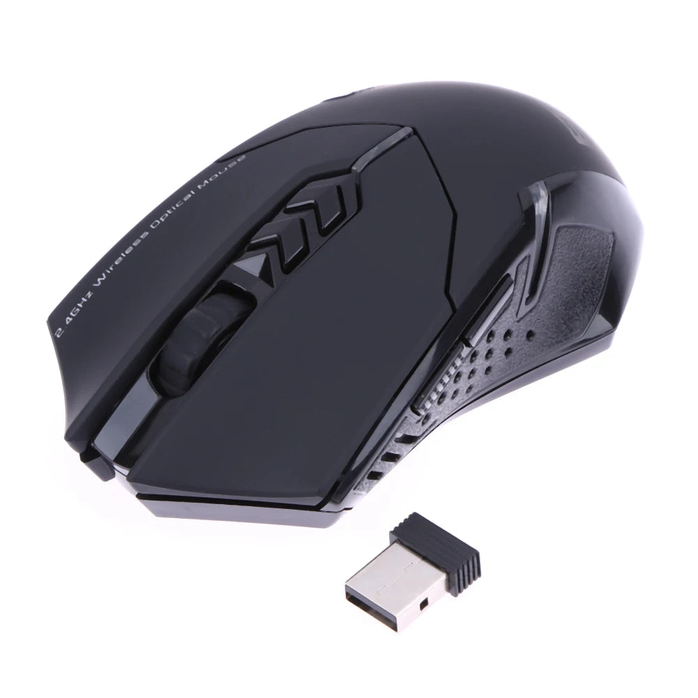 2.4GHz Wireless Gaming Mouse – Ergonomic Optical Mouse with USB Receiver, 7 Buttons & Adjustable 800–2400 DPI for Laptop/PC