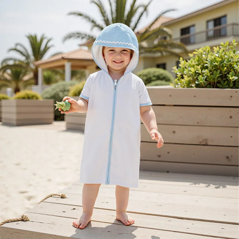 Children’s Hooded Beach Towel – Soft Embroidered Swim Cover-Up for Toddlers, Boys & Girls | Quick-Dry Bathrobe for Pool & Beach
