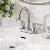 Matte Black 4-Inch Center-Set 3-Hole Bathroom Sink Faucet – 2-Handle Hot & Cold Mixer