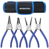 WORKPRO 4-Piece Snap Ring Pliers Set – 7" Internal & External Circlip Kit with Straight & Bent Jaw