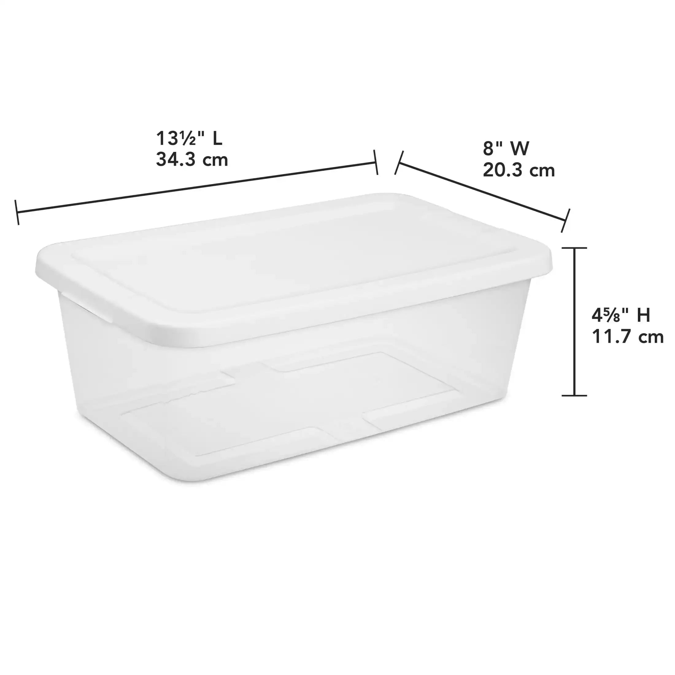 Set of 10 Clear Plastic Storage Bins (6-Quart) with Snap-On Lid – White