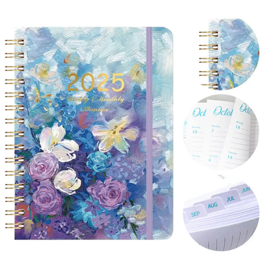 2025 A5 Planner Notebook – Monthly Tabs & Weekly Calendar Organizer for Office & School 📅