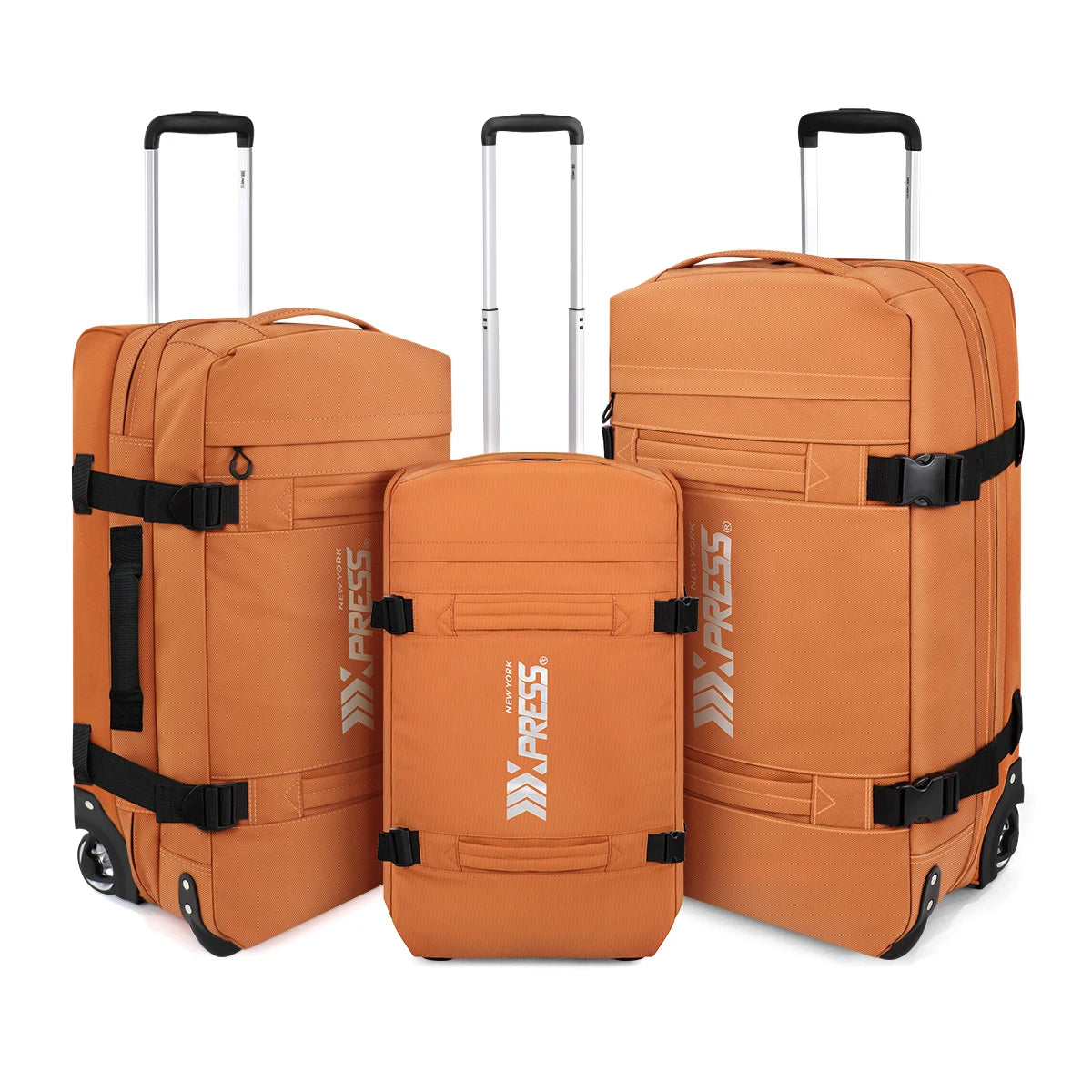 3-in-1 Waterproof Rolling Duffel Set (20”-26”-30”) – Softside Trolley Travel Bags for Long Trips & Outdoor Adventures