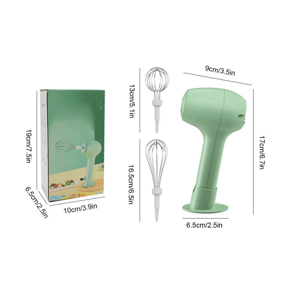 Mini Electric Mixer & One-Touch Speed Control Whisk – Stainless Steel Egg & Baking Tool