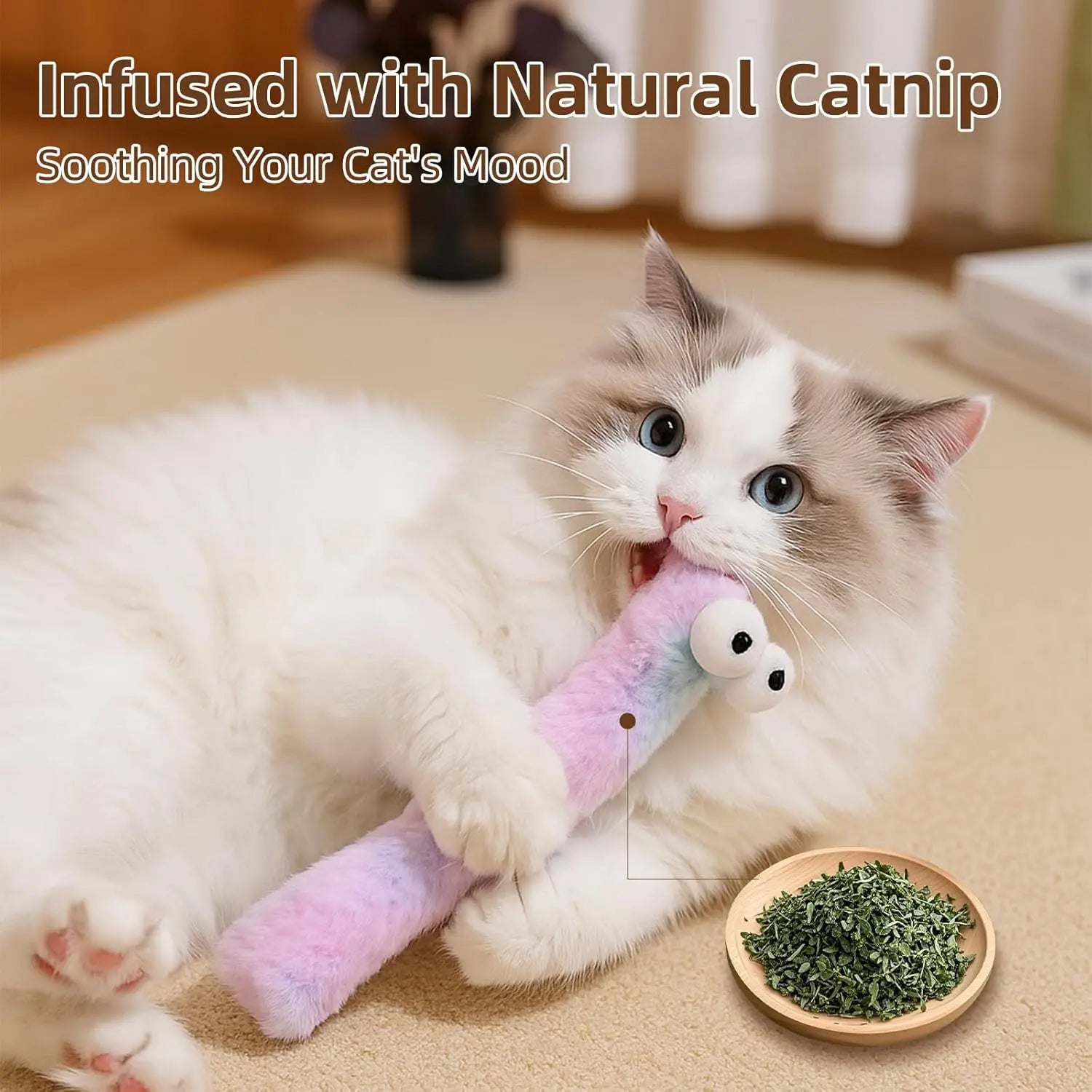3-Pack Catnip Pillow Kick Sticks – Soft & Durable Cat Toys with Crinkle Sound, Interactive Play for Indoor Cats & Kittens
