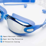 4-in-1 Premium Swimming Goggles & Cap Set – Waterproof, UV400 Protection, Anti-Fog Lens