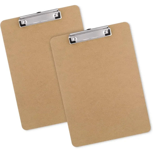 📋 Set of 2 Cardboard Clipboards – Letter & A4 Size (8.5x11 / 9x12.5) with Low-Profile Clips for School & Office