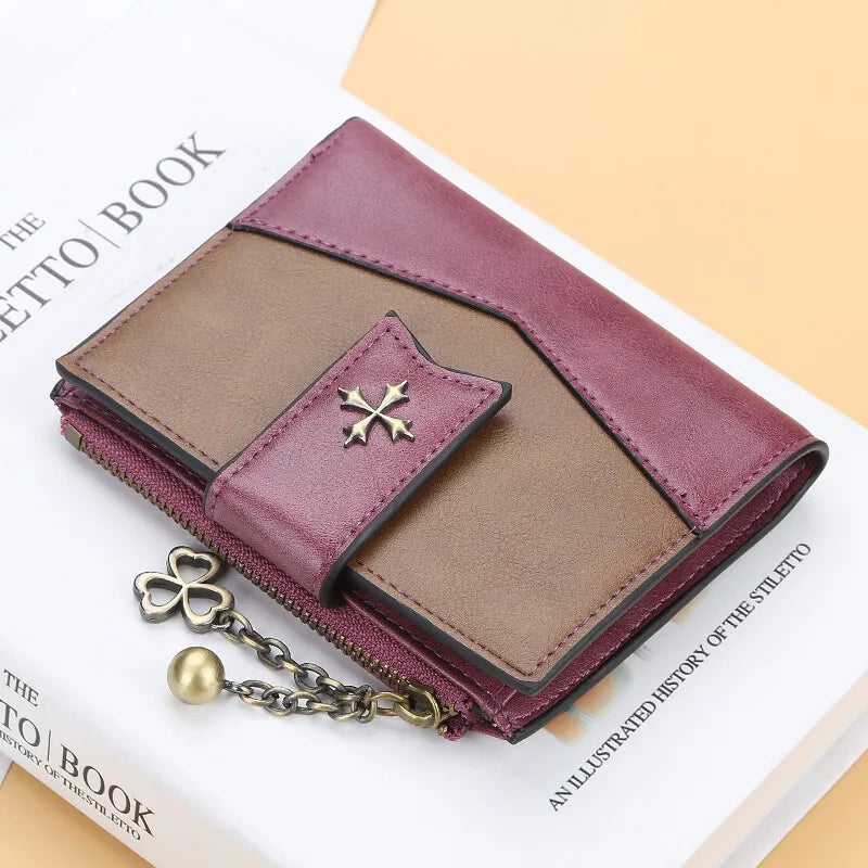 Casual Women’s PU Leather Wallet – Elegant Zipper Bifold Clutch Purse with Card Holder & Coin Pocket
