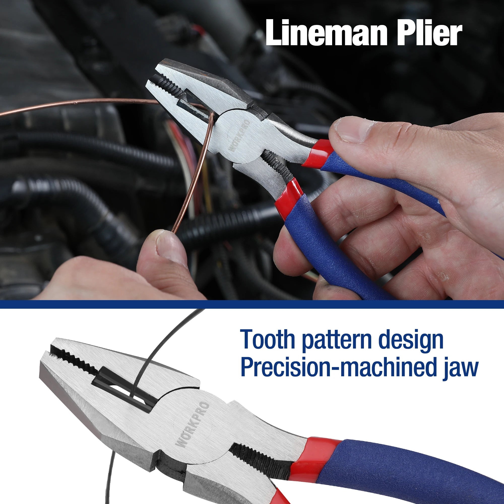 WORKPRO 7-Piece Pliers Set – Groove Joint, Long Nose, Slip Joint, Linesman & Diagonal Pliers for DIY / Home Use