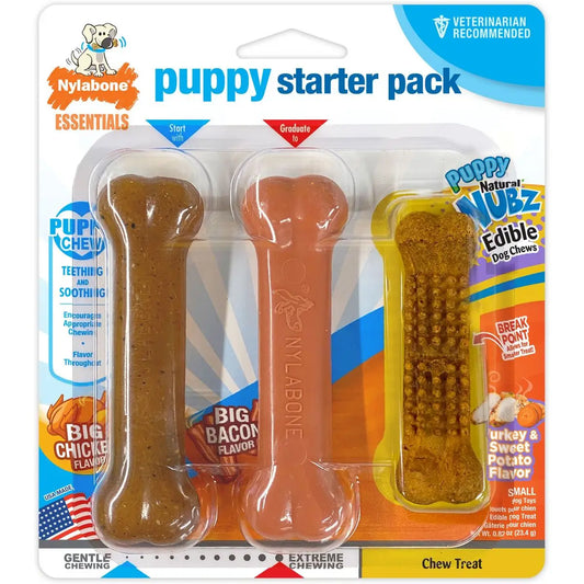 Puppy Starter Pack – Brown Dog Toy Set for Teething, Training & Play