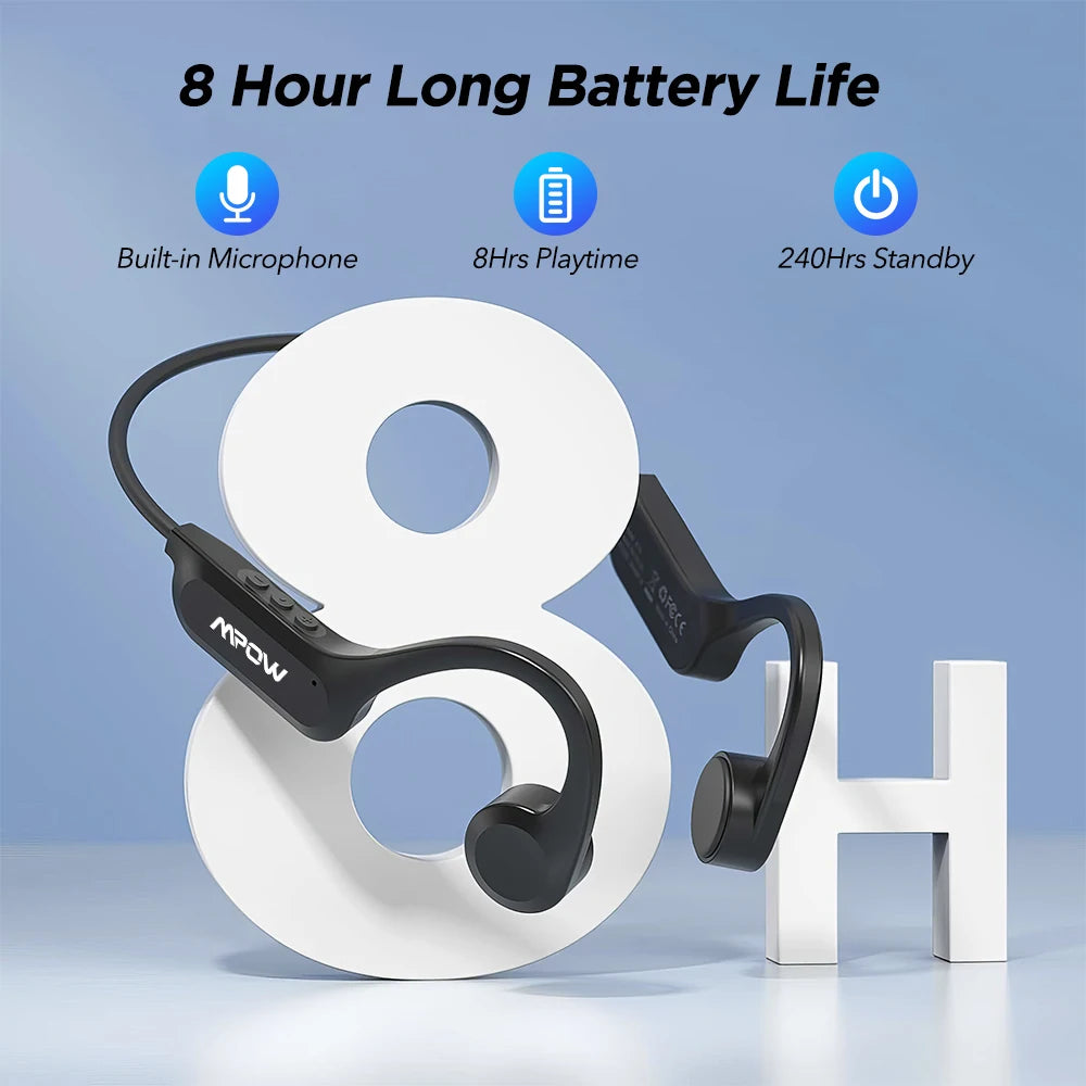 MPOW X14 Bone Conduction Sport Headphones – Bluetooth 5.3 Wireless Earphones, ENC Mic, IPX6 Waterproof, Open-Ear Design
