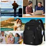 Black Backpack for Men & Boys – 15.6″ Laptop School Bag with USB Charging Port