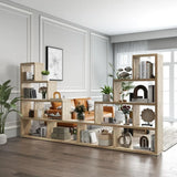 4-Tier L-Shaped Ladder Corner Bookcase – 6 Cube Stepped Etagere with 10 Shelves & Sturdy L-Frame