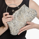 Women’s Retro Beaded Embroidered Evening Bag – Bridal Clutch with Chain Strap for Weddings, Parties & Banquets
