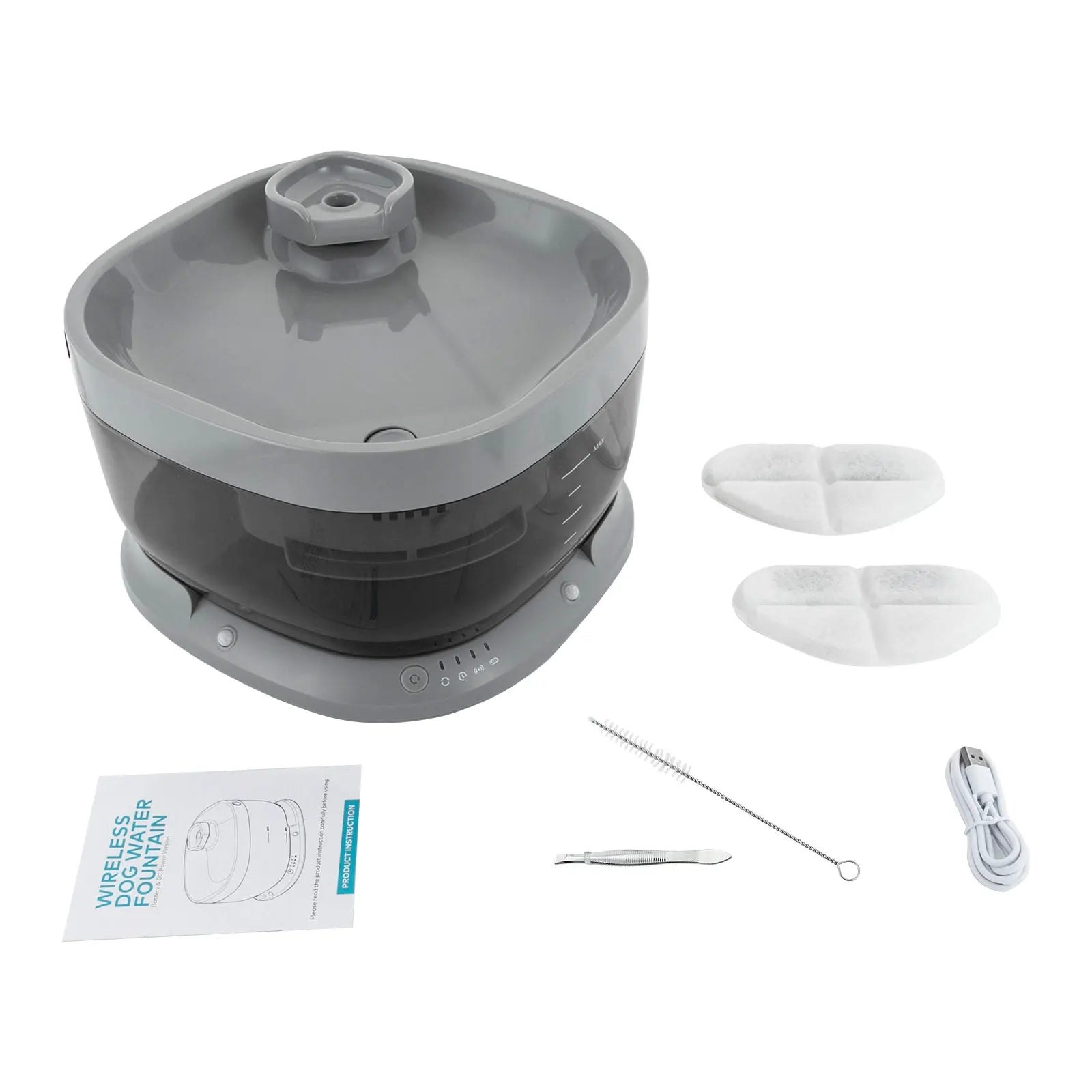 1.85Gal Cat Water Fountain – 5000mAh Rechargeable Low Noise Pet Drinking Fountain for Cats & Dogs