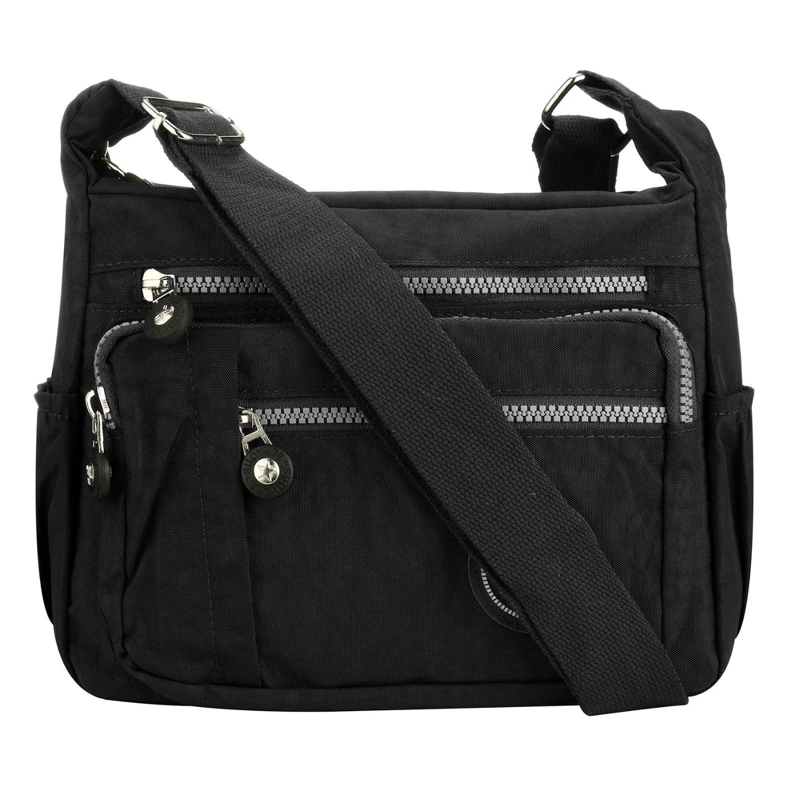 Women’s Waterproof Multi-Pocket Floral Crossbody Wallet Handbag – Nylon Shoulder Messenger Bag