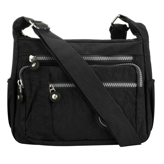 Women’s Waterproof Multi-Pocket Floral Crossbody Wallet Handbag – Nylon Shoulder Messenger Bag