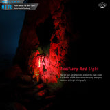 IMALENT HT70 LED Headlamp – 3500 Lumens, 349m Beam Distance, Rechargeable 5000mAh Battery, White & Red Triple Light Source