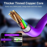 4-in-1 Multi USB Charging Cable – 240W Fast Charging 4ft Charger Cord with USB-A & Type-C for iPhone 16/15/14/13, iPad & Samsung