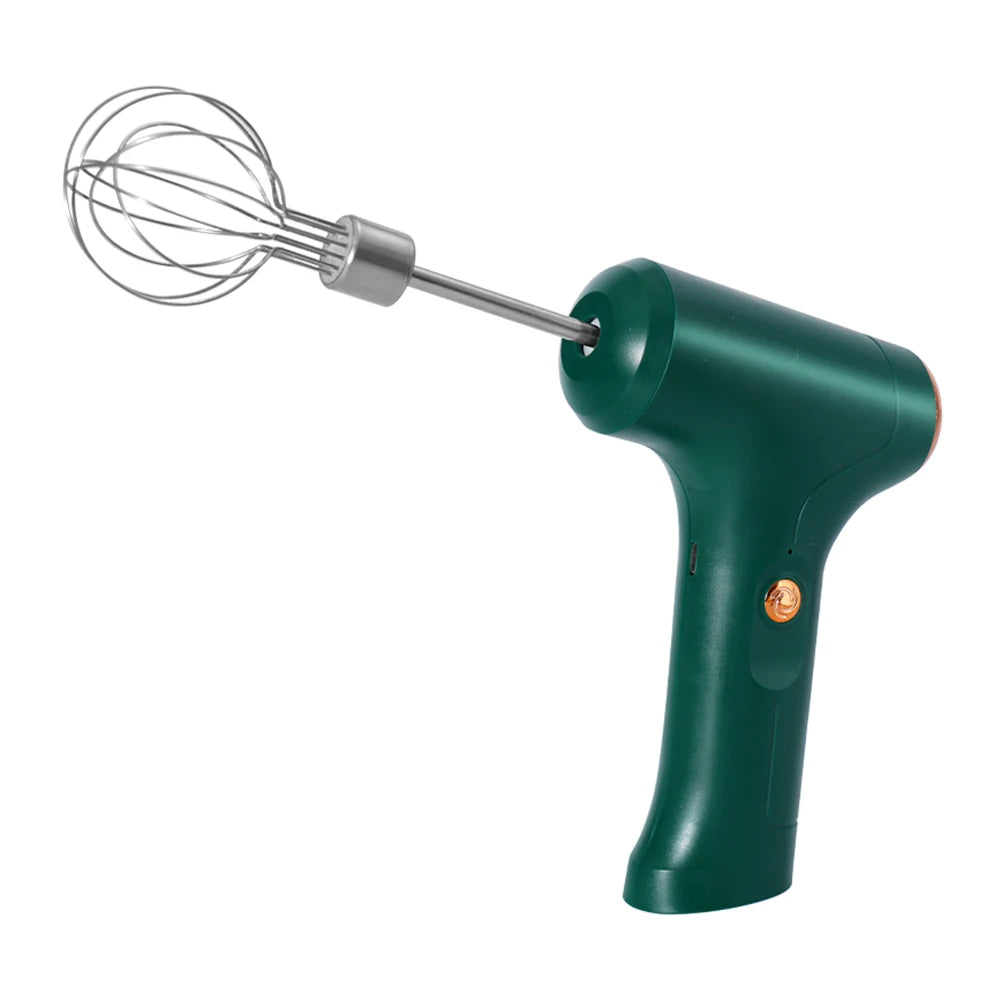 Handheld Electric Mixer – USB Rechargeable Mini Whisk with One-Touch Speed Control & Beater Attachments 🍰🔋