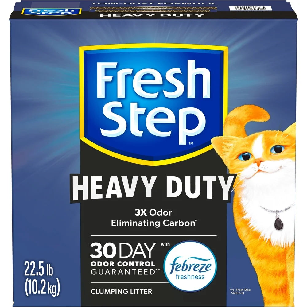 Heavy-Duty Clumping Cat Litter – 30-Day Odor Elimination with Febreze Freshness, Low Dust Formula for All Cats