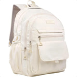 Aesthetic School Backpack for Teens & College – Beige Laptop Bookbag for Girls & Boys