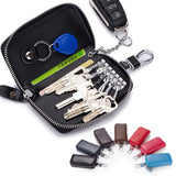 Genuine Leather Keychain Men Women Key Holder Organizer Pouch Cow Split Car Key Wallet Housekeeper Key Case Mini Card Bag