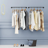 2-Pack Industrial Pipe Clothes Rail Rack – Wall-Mounted Garment Rods & Heavy-Duty Iron Closet Organizer for Hanging Clothes”