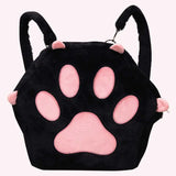 Cute Cat Paw Plush Backpack — Kawaii Soft Furry Bag with Adjustable Straps for Women & Girls