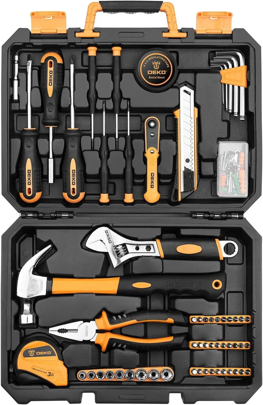 DEKO 100-Piece Home Repair Tool Set – General Household Hand Tools with Storage Box 🧰✨