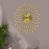 Large Gold Wall Clock – Modern Silent Non-Ticking Decorative Clock for Living Room, Bedroom & Office